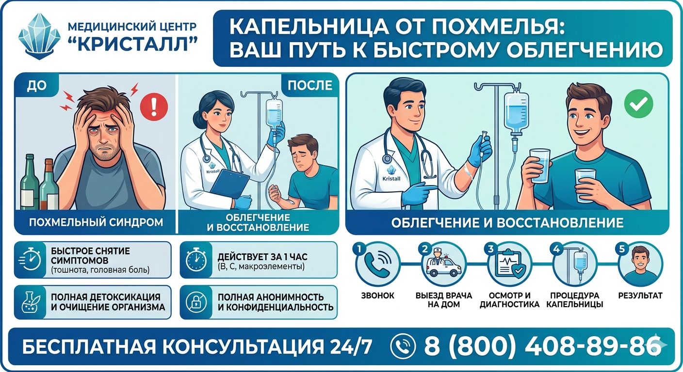 Инфографика услуги капельница от похмелья